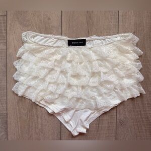 White Fox Women's Lace Ruffle Shorts Feminine Croquette Festival Concert
